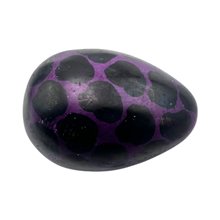 Handmade African Giraffe Spots Kisii Soapstone Egg - Purple