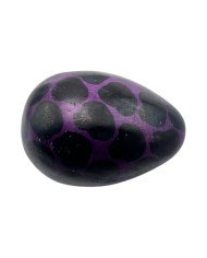 Handmade African Giraffe Spots Kisii Soapstone Egg - Purple