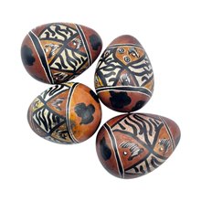 Wildlife Print African Kisii Soapstone Easter Eggs