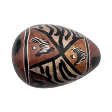 Handmade African Wildlife Print Kisii Soapstone Easter Egg