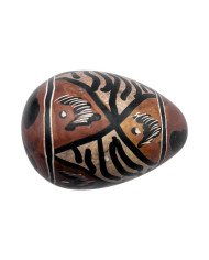 Handmade African Wildlife Print Kisii Soapstone Easter Egg