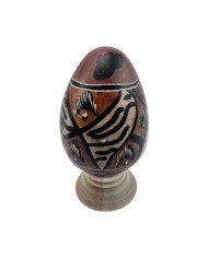African Wildlife Print Kisii Soapstone Easter Egg