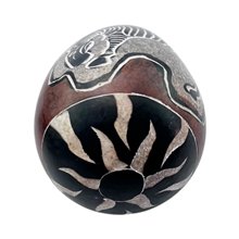 Zebra Handmade African Kisii Soapstone Egg