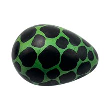 African Giraffe Spots Handmade Kisii Soapstone Egg - Green