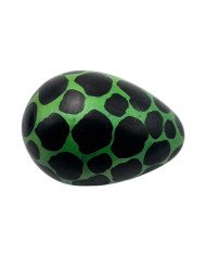 African Giraffe Spots Handmade Kisii Soapstone Egg - Green