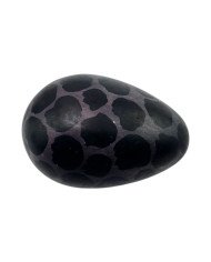 African Giraffe Spots Handmade Kisii Soapstone Egg - Dark Blue