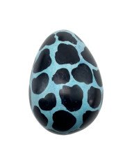 Giraffe Spots Kisii Soapstone Egg - Light Blue