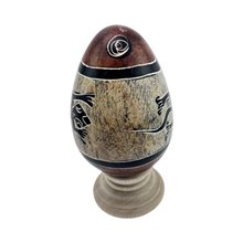 Handmade African Kisii Soapstone Easter Egg Lizard