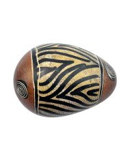 Striped Handmade African Kisii Soapstone Egg