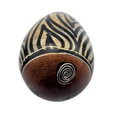 Striped African Kisii Soapstone Easter Egg