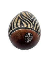 Striped African Kisii Soapstone Easter Egg