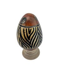 Handmade African Striped Kisii Soapstone Egg