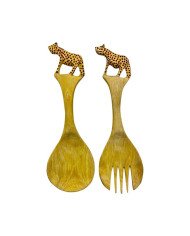 Leopard Carved Wood Spoons