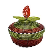 Maasai Bead Wire Jewelry Box Chartreuse Orange