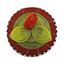 Maasai Bead Wire Jewelry Box Chartreuse Orange Top