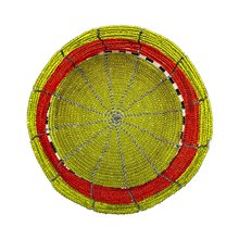 Maasai Bead Wire Jewelry Box Chartreuse Orange Inside