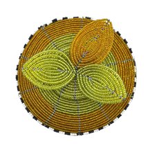 Maasai Bead Wire Jewelry Box Chartreuse Gold Top