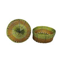 Maasai Bead Wire Jewelry Box Chartreuse Gold Lid Off