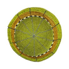 Maasai Bead Wire Jewelry Box Chartreuse Gold Inside