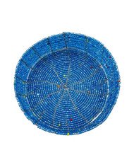 Maasai Bead Wire Jewelry Box Light Blue Inside