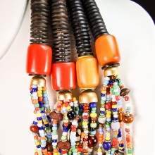 Maasai Necklace Mixed Material Bead 717-58