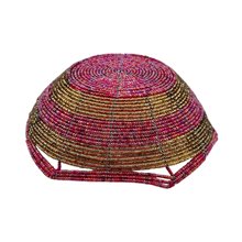 Mzuri Mini Maasai Bead Bowl Pink Gold Upside Down