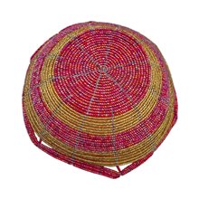 Mzuri Mini Maasai Bead Bowl Pink Gold Upside Down
