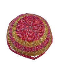 Mzuri Mini Maasai Bead Bowl Pink Gold Upside Down