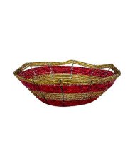 Mzuri Mini Maasai Bead Bowl Gold Pink Side
