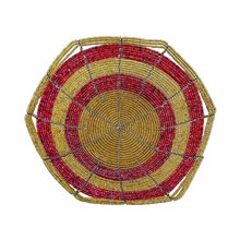 Mzuri Mini Maasai Bead Bowl Gold Pink Top