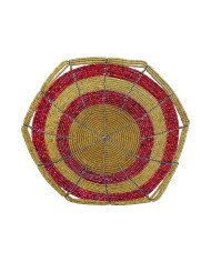 Mzuri Mini Maasai Bead Bowl Gold Pink Top