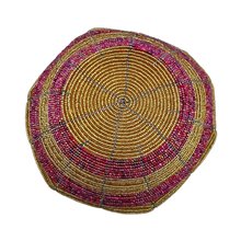 Mzuri Mini Maasai Bead Bowl Gold Pink Bottom