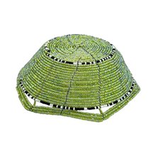 Mzuri Mini Maasai Bead Bowl Chartreuse Upside Down