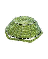 Mzuri Mini Maasai Bead Bowl Chartreuse Upside Down