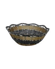 Large Maasai Bead Bowl Black Gold