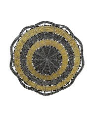 Large Maasai Bead Bowl Black Gold Top