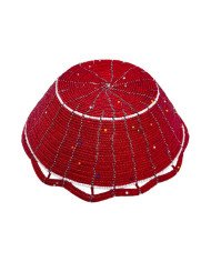 Mzuri Large Maasai Bead Bowl Red Upside Down