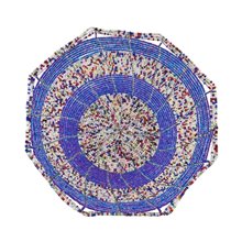 Large Maasai Bead Bowl White Multi Purple Top