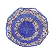 Large Maasai Bead Bowl Purple White Multi Top