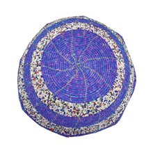 Large Maasai Bead Bowl Purple White Multi Bottom