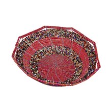 Large Maasai Bead Bowl Pink Multi