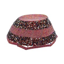 Large Maasai Bead Bowl Pink Multi Upside Down