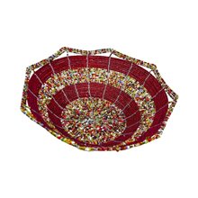 Large Maasai Bead Bowl Multi Red