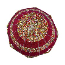 Large Maasai Bead Bowl Multi Red Bottom