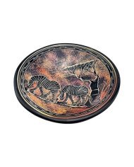 Handmade African Zebra Kisii Soapstone Dish Angle