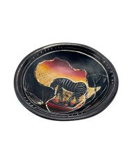Handmade African Zebra Kisii Soapstone Mini Dish Angle