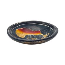 Handmade African Zebra Kisii Soapstone Mini Dish Side