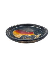Handmade African Zebra Kisii Soapstone Mini Dish Side