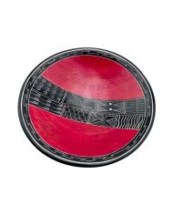 Handmade African Kisii Soapstone Red Geo Dish