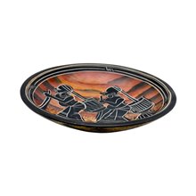 Handmade African Village Women Sunset Kisii Soapstone Dish Side